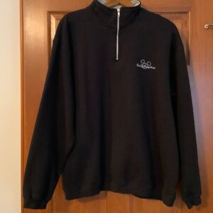 Disney Quarter Zip Fleece, Mens XXL, Black